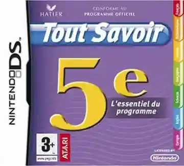 Tout Savoir 5e - L'Essentiel du Programme (France)-Nintendo DS